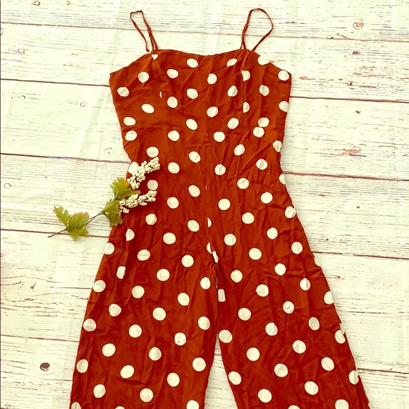 Forever 21 Pants - Maxi Rust Polka Dot jumpsuit
